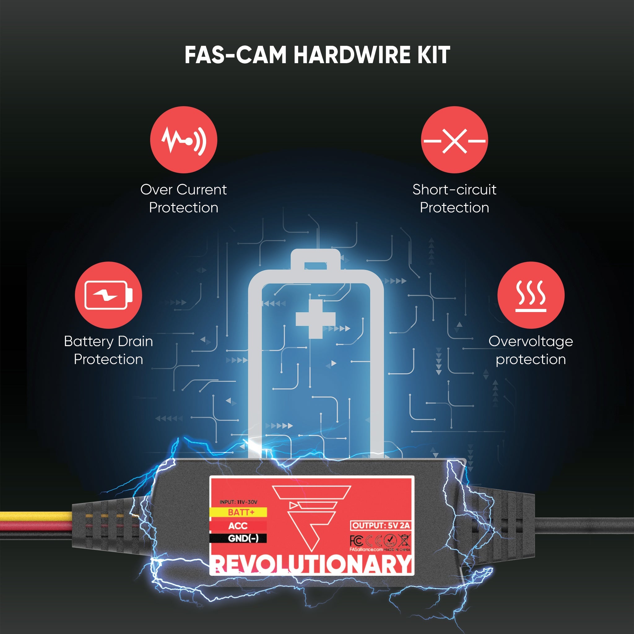 Dash Cam Hardwire Kit for F701 Rear Dash CAM – FAS alliance